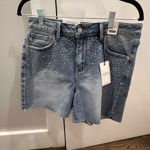 Judy Blue - high-waisted sparkle shorts - Large